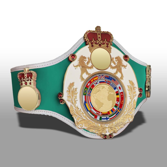 QUEENSBURY PRO LEATHER WORLD FLAGS CHAMPIONSHIP BELT -QUEEN/W/G/FLAG - AVAILABLE IN 10+ COLOURS